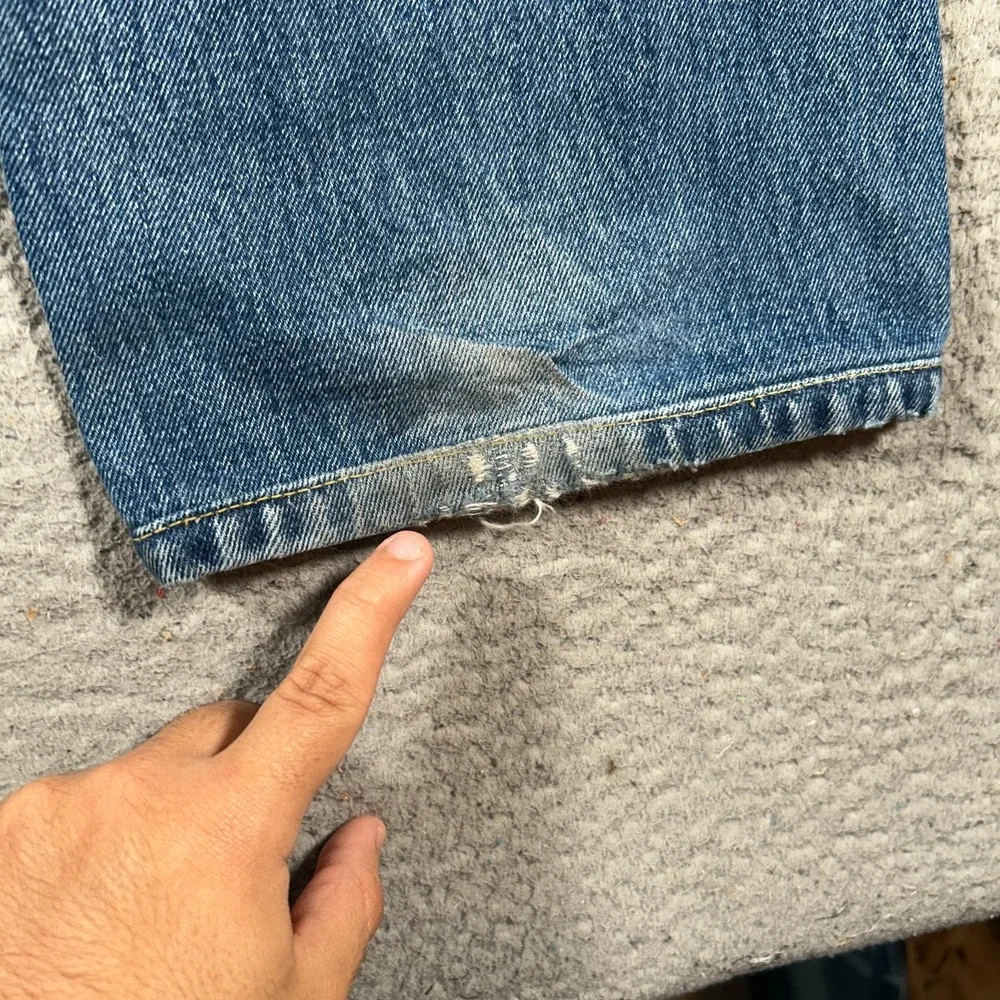 Levi's 505 Jeans Men 38x25.5 Blue Medium Wash Denim Cotton Mid Rise Straight Leg